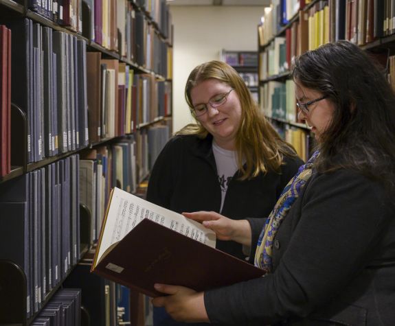 professor and music history major in the archives